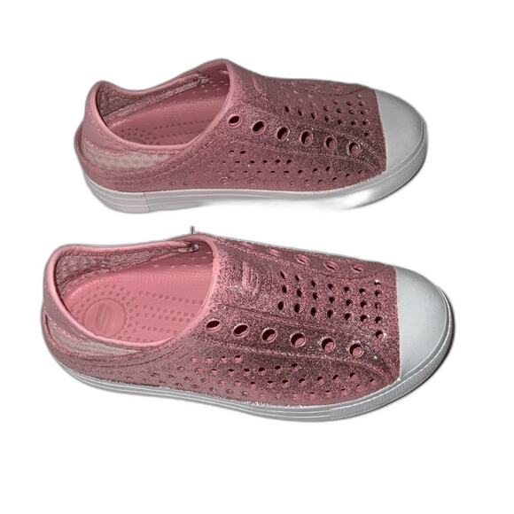 SKECHERS Girl Pink Glitter Foam Slip On Size 12 - Picture 2 of 8